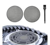 Dust Protector Cover Kit Compatible with PS5 with 2 Round Fan Dust Nets + 1 Black Cleaning Brushes for Playstaion 5 Cooling Fan, High-Density Breathable Mesh, Keep Console Clean,not for PS5 Pro/Slim