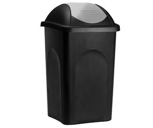 Dustbin Black/Silver Plastic 60L