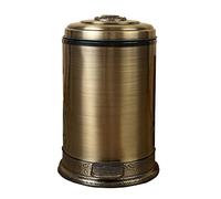 Dustbin Trash Can Stainless Steel Trash Bins Bronze Retro Trash Can Kitchen For Home Decoration Home Living Room Toilet Pedal Garbage Box 6L 10L Trash Can ( Color : Copper color , Size : 6L )