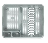 Dish Drainer Strainer Pots Drying Rack Grey Home Kitchen Cutlery Holder Wham Grey One Size