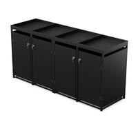 Dustbins with Lids Bin Storage Wheelie Bin 4 Compartments Universal Outdoor 240L