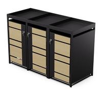 Dustbins with Lids Bin Storage Wheelie Bin Triple Universal Outdoor 120 L/ 240 L