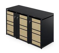 Dustbins with Lids Bin Storage Wheelie Bin Triple Universal Outdoor 240L Lockabl