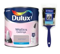 Dusted Fondant Walls & Ceilings Matt Emulsion Paint 2.5L + Free 3" Fence Paint Brush - Smooth Creamy Finish, Quick Dry, Low VOC, Easy Application for Walls & Ceilings