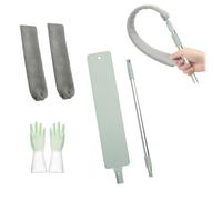 Duster for Cleaner Under Appliance, Feather Dusters for Cleaning Gap Dust Cleaner Retractable, Extendable Bendable Washable Cobweb Brush with 2 Microfiber Dusting Cloths for Under Furniture