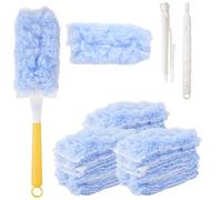 Duster Refill for Swiffer Duster, 30 Pack Heavy Duty Duster Refills with Flash Dust Magnet, Multi-Surface 360° Duster with 1 Short and 1 long Handle Disposable Fluffy Dusters for Cleaning