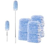 Dusters for Cleaning with 30 Dusters Refills, 360 Degree Disposable Fluffy Duster Heads Compatible with Flash Swiffer Duster, Extendable to 110cm Foldable Handle