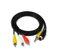 DUSTEWQ 4-pin S-Video to 3RCA AV composite video cable with 3.5mm TRS plug, 3RCA male to 4-pin mini DIN+3.5mm stereo audio and video cable, computer to TV (6FT/1.8m)