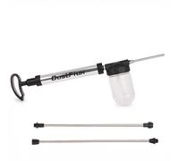DustFlux Brushed Silver Diatomaceous Earth Powder Duster, 4FT Adjustable Reach, Multi-Purpose Pump Applicator with Adjustable Output for Indoor Outdoor Home, Garden, Pet Care Use