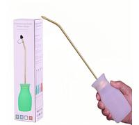 DustFlux Diatomaceous Earth Duster, 230ml Large, Powder Duster Kit with Long Copper Tube & Folding Funnel, Indoor Outdoor Silicone Sprayer Heavy Duty Bulb Applicator for Home and Garden - White