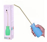 DustFlux Diatomaceous Earth Duster, 230ml Large, Powder Duster Kit with Long Copper Tube & Folding Funnel, Indoor Outdoor Silicone Sprayer Heavy Duty Bulb Applicator for Home and Garden - Blue