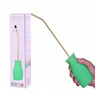 DustFlux Diatomaceous Earth Duster, 230ml Large, Powder Duster Kit with Long Copper Tube & Folding Funnel, Indoor Outdoor Silicone Sprayer Heavy Duty Bulb Applicator for Home and Garden - Green