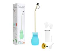 DustFlux Diatomaceous Earth Duster, Powder Duster Kit with Long Copper Tube & Folding Funnel, Indoor/Outdoor Silicone Sprayer Heavy Duty Bulb Applicator for Home, Garden and Agricultural Use - Blue