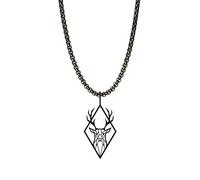 Dustill Necklaces for Men - Animal Necklaces - Orca | Deer | Shark | for Animal Lovers in Black and Silver, Anhänger: 25 mm x 15 mm, Stainless Steel, Not applicable