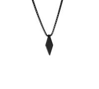Dustill Stainless Steel Necklaces | 60 cm | Matte Black & Silver | Modern Pendant in Various Shapes, Anhänger: 30 mm x 8 mm x 4 mm, Stainless Steel, No Gemstone