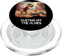 Dusting Off The Oldies Funny Dino Paleontology Dinosaur Fan PopSockets PopGrip for MagSafe