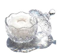 Dusting Powder Container with Lid, Crystal Dusting Powder Jar Soft Washable Reusable Container for Storing Candy or Jewelry, Body