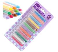 Dustless Chalk Set for Kids - Twelve Colors Soft Writing Washable Crayons, Chalkboard Art Sticks, Chalkboard Drawing Tools, Classroom Craft Supplies | Pi