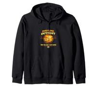 Dustline Outpost Retro Desert Road Adventure Design Zip Hoodie