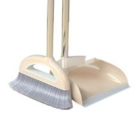 Dustpan and Broom Set - Durable Kitchen Sweeping Brush & Dustpan - Non-Slip Cleaning Duster Tool for Indoor & Outdoor Floors - Compact Upright Storage for Home, Garage, Office & Dorm