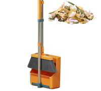 Dustpan and Broom Set for Home - Long Handle Lightweight 180° Rotating Broom Combo - Lightweight Combo for Bedroom, Garden, Kitchen, Garage, Dining Room