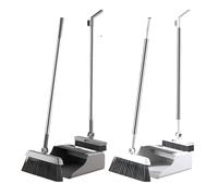 Dustpan and Broom Set, Non-Slip Comfortable Handle, 600g, Broom Dust Pan, Dustpan Combo Set, Lightweight & Easy to Use, for House, Kitchen, Apartment, Indoor, Outdoor, Floor, Dorm, Garage