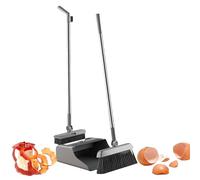 Dustpan and Broom Set - Rust Proof Sweeping Cleaning Tool Duster - Broom with Dust Pan - for Home House Apartment Indoor Outdoor Floor Dorm Garage