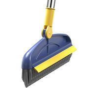 Dustpan and Brush Set, Floor Clean Brush 2 in 1 Long Handle Stiff Bristle Window Squeegee Magic Broom Mop Bathroom Tub Home Cleaning Tools