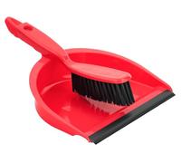 Dustpan and Brush Set Soft Bristle Hand Brush with Plastic Dust Pan | Lightweight Cleaning Set for Kitchen Home Office Floor Dust Sweeping Tool Kit Household Use Cleaning Set (Red)