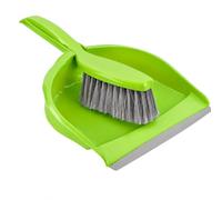Dustpan and Brush Set, Soft Bristle Hand Brush with Rubber Lip Dust Pan, Compact Cleaning Brush and Pan for Kitchen, Floors, Crumbs, Pet Hair, Home Office & Car, Lightweight BPA Free (Green)