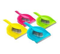 Dustpan and Brush Set Sweeping Shovel Soft Bristle Hygienic, Dustpan & Brush (2 Pack Red)