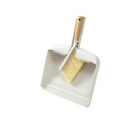 Dustpan and Brush Sets Dustpan and Brush Set with Bamboo Handle Hand Mini Broom Small for Kitchen Desktops Bedroom for Household Cleaning(White)