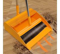 Dustpan and Brush Sets, Household Broom Folding Dustpan Floor Squeegee Brush Hair Dust Home Cleaning Products Garbage Collector Wiper Sweeper