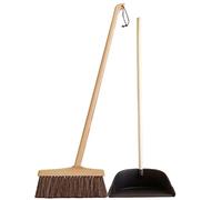 Dustpan and Brush Sets, Kitchen Wooden Broom Brush Long Handle Floor Natural Plant Dustpan Lobby Pet Hair Sweep Recogedor Clean Product
