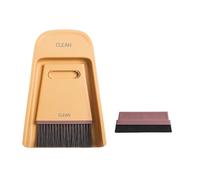 Dustpan and Brush Sets Small Broom Dustpan Set Mini Desktop Cleaning Tools Desk Garbage Clean Shovel Household Accessories Broom and Dustpan Set for Household Cleaning(Yellow-19.5x13.8cm)
