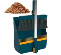 Dustpan Brooms - Long Handle Broom Dustpan Combo | 180 Degree Rotation Sweeping Broom Brush | Handheld Broom Dustpan with Built in Comb Versatile Cleaning Dust Pan Combo for Kitchen Garage Garden