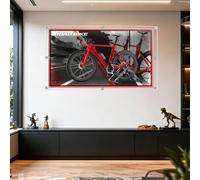 Dustproof Acrylic Display Box, Compatible with Le-go 11380 Road Bikes Model photo frame,wall-mounted display case(Models not Included） (with Light)