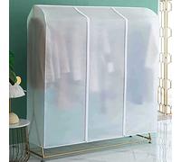 Dustproof and Waterproof Garment Rack Cover with Zipper - Keep Clothes Clean & Safe - Translucent Clothing Rail Storage Bag for Hanging Rack