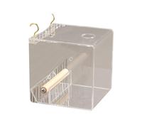 Dustproof Bird Food Box Hangable Feeding Box Automatic Feeder Anti-spill Food Container With Standing Perch Pet Automatic Feeder