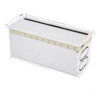 Dustproof Brush Integrated Aluminum Cable Management Box with Silent Flip Cover Damping for Space-Saving Setup (White)