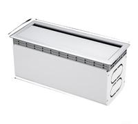 Dustproof Brush Integrated Aluminum Cable Management Box with Silent Flip Cover Damping for Space-Saving Setup (silver)