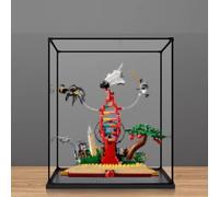 Dustproof clear acrylic display box, compatible with lego 21355 Knowledge is power model set display box, storage box, display cabinet (display box only) (Black base)