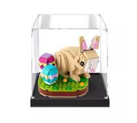 Dustproof clear acrylic display box, compatible with lego 40463 Easter Bunny model set display box, storage box, display cabinet (display box only) (Black base 3mm)