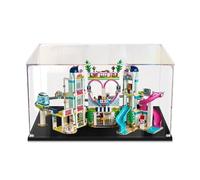 Dustproof clear acrylic display box, compatible with lego 41347 Xinhu City Resort Area model set display box, storage box, display cabinet (display box only) (Black base 2mm)
