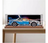 Dustproof clear acrylic display box, compatible with lego 42210 Fast and Furious Racing model set display box, storage box, display cabinet (display box only) (Wooden base+background3mm)