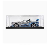 Dustproof clear acrylic display box, compatible with lego 42210 Fast and Furious Racing model set display box, storage box, display cabinet (display box only) (Black base 3mm)