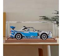 Dustproof clear acrylic display box, compatible with lego 42210 Fast and Furious Racing model set display box, storage box, display cabinet (display box only) (Wooden base 2mm)