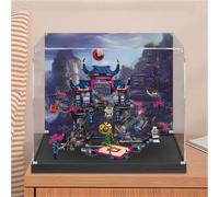 Dustproof clear acrylic display box, compatible with lego 71813 Mask of the Evil Wolf model set display box, storage box, display cabinet (display box only) (Black base+background3mm)