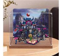 Dustproof clear acrylic display box, compatible with lego 71813 Mask of the Evil Wolf model set display box, storage box, display cabinet (display box only) (Wooden base+background3mm)