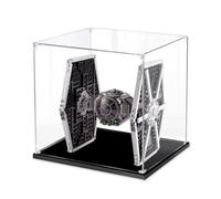 Dustproof clear acrylic display box, compatible with lego 75300 Imperial TIE Fighter model set display box, storage box, display cabinet (display box only) (Black base 2mm)